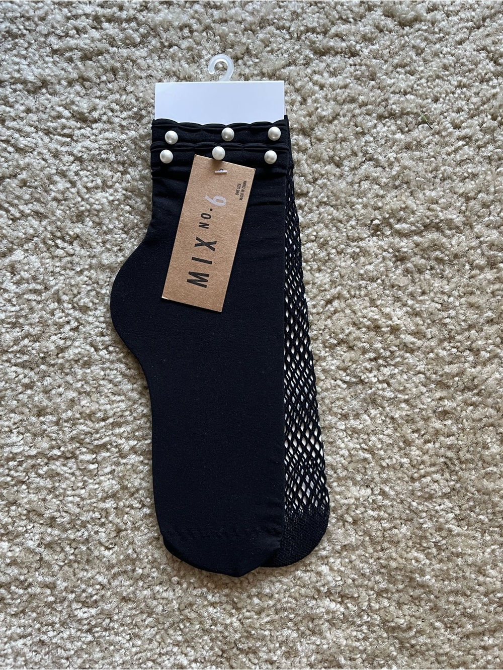 Brand new - Mix No. 6 - Fishnet Pearl Ankle Socks - black